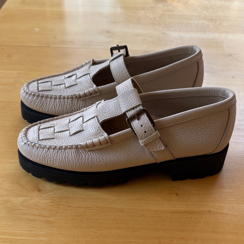 G.H. Bass Weejuns Fisherman MaryJane Leather Platform Loafer - Picture 2 of 10